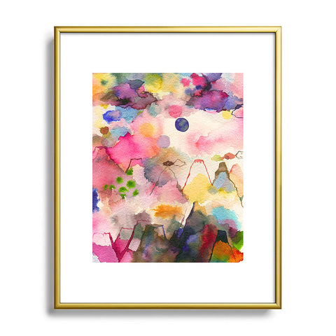 Ninola Design Dreamy imaginary mountains landscape Metal Framed Art Print