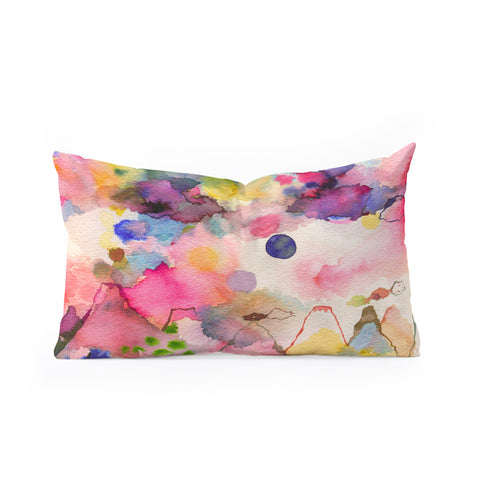 Ninola Design Dreamy imaginary mountains landscape Oblong Throw Pillow