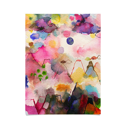 Ninola Design Dreamy imaginary mountains landscape Poster