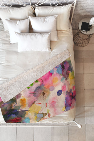 Ninola Design Dreamy imaginary mountains landscape Fleece Throw Blanket