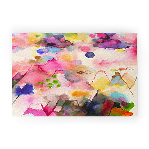 Ninola Design Dreamy imaginary mountains landscape Welcome Mat