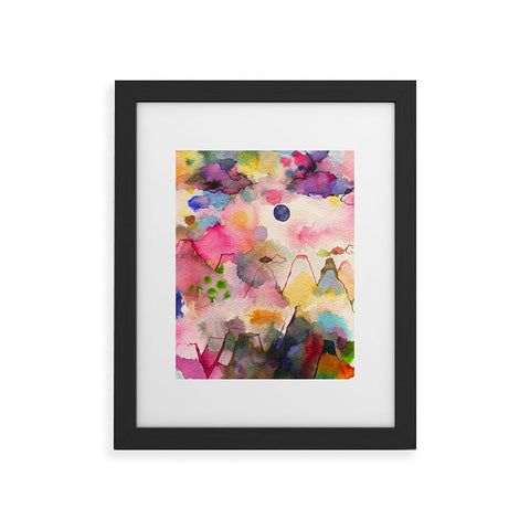 Ninola Design Dreamy imaginary mountains landscape Framed Art Print