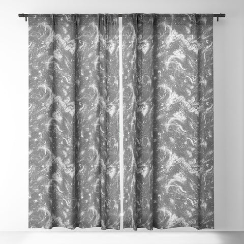 Ninola Design Dripping Abstract Dots Dust Sheer Window Curtain