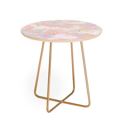 Ninola Design Dripping Splatter Orange Round Side Table