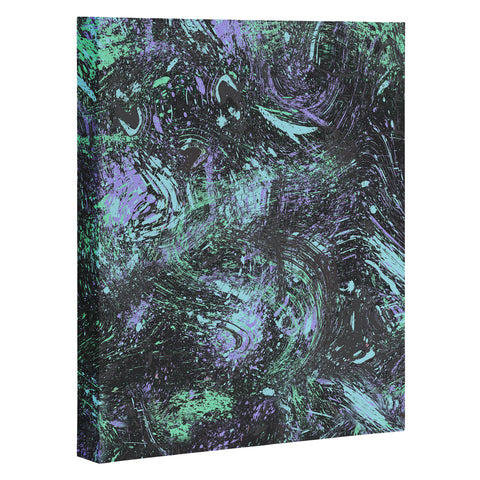 Ninola Design Dripping Splatter Purple Art Canvas