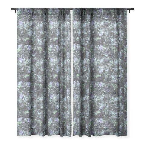 Ninola Design Dripping Splatter Purple Sheer Window Curtain