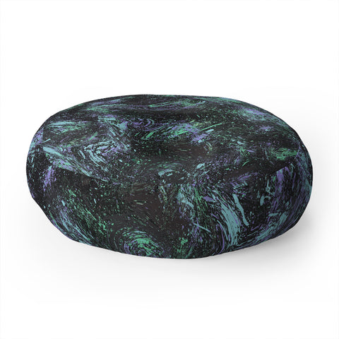 Ninola Design Dripping Splatter Purple Floor Pillow Round