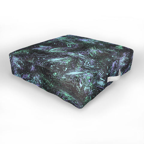 Ninola Design Dripping Splatter Purple Outdoor Floor Cushion
