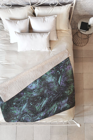 Ninola Design Dripping Splatter Purple Fleece Throw Blanket