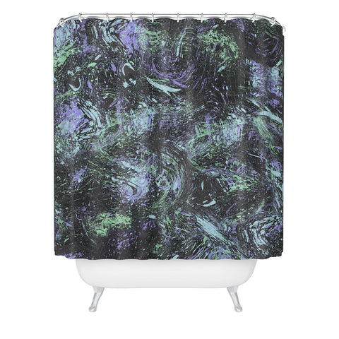 Ninola Design Dripping Splatter Purple Shower Curtain