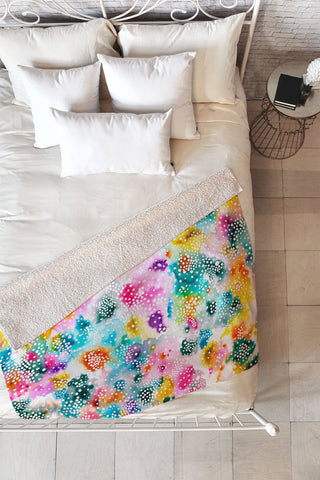 Ninola Design Experimental Colorful Surface Fleece Throw Blanket