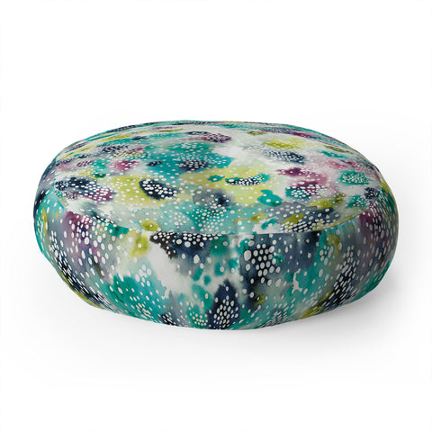 Ninola Design Experimental Green Surface Floor Pillow Round