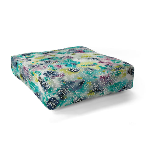Ninola Design Experimental Green Surface Floor Pillow Square