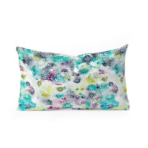 Ninola Design Experimental Green Surface Oblong Throw Pillow