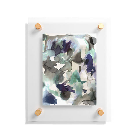 Ninola Design Expressive Abstract Painting Aqua Floating Acrylic Print