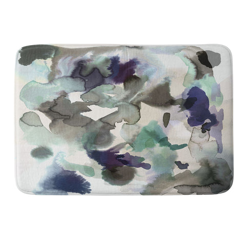 Ninola Design Expressive Abstract Painting Aqua Memory Foam Bath Mat