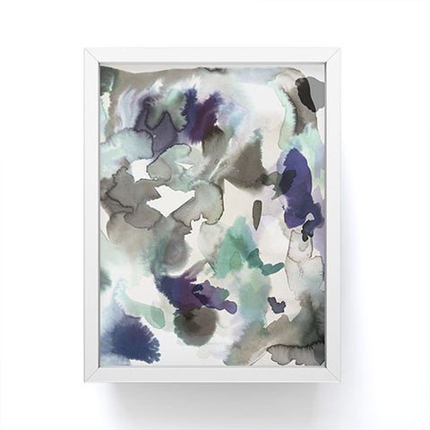 Ninola Design Expressive Abstract Painting Aqua Framed Mini Art Print