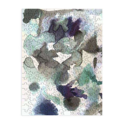 Ninola Design Expressive Abstract Painting Aqua Puzzle