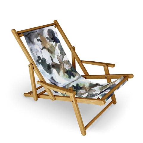 Ninola Design Expressive Abstract Painting Aqua Sling Chair