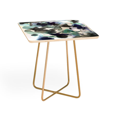 Ninola Design Expressive Abstract Painting Aqua Side Table