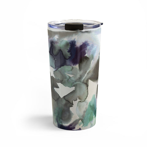 Ninola Design Expressive Abstract Painting Aqua Travel Mug