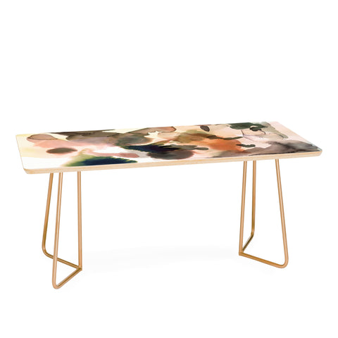 Ninola Design Expressive Abstract Painting Orange Coffee Table
