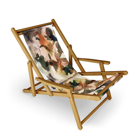 Ninola Design Expressive Abstract Painting Orange Sling Chair