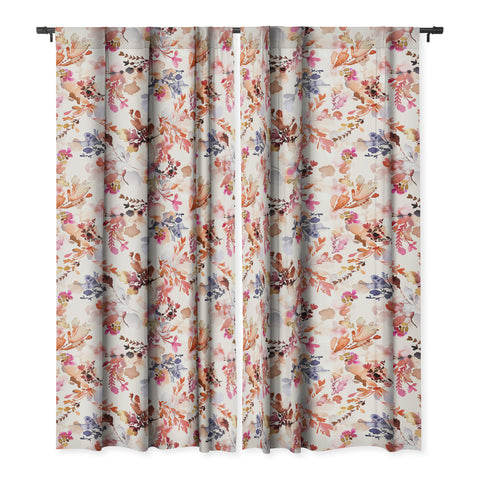 Ninola Design Fall Flowers Watercolor Orange Blackout Non Repeat