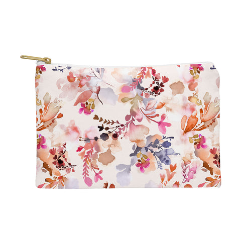 Ninola Design Fall Flowers Watercolor Orange Pouch