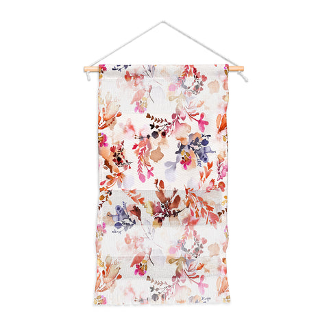 Ninola Design Fall Flowers Watercolor Orange Wall Hanging Portrait