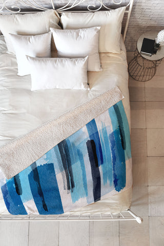 Ninola Design Feelings blue Fleece Throw Blanket