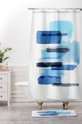 Ninola Design Feelings blue Shower Curtain And Mat