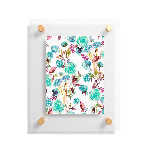 Ninola Design Feminine Roses Bouquet Blue Floating Acrylic Print