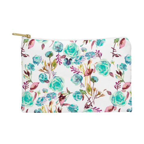 Ninola Design Feminine Roses Bouquet Blue Pouch