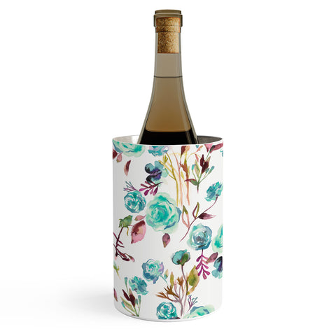 Ninola Design Feminine Roses Bouquet Blue Wine Chiller