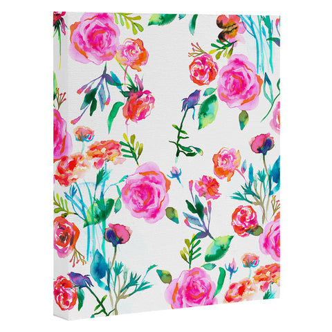 Ninola Design Feminine Roses Bouquet Pink Art Canvas