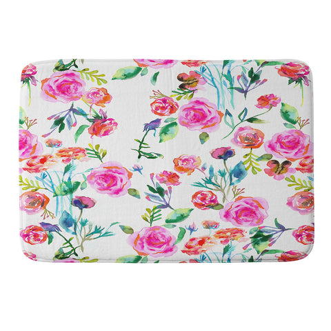 Ninola Design Feminine Roses Bouquet Pink Memory Foam Bath Mat