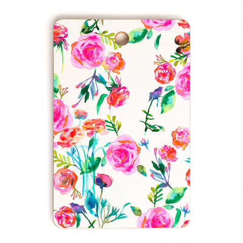 Ninola Design Feminine Roses Bouquet Pink Cutting Board Rectangle