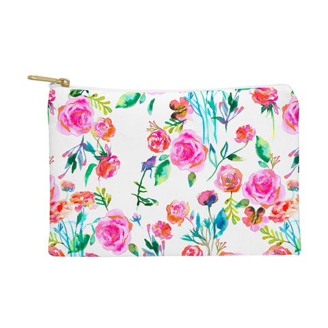 Ninola Design Feminine Roses Bouquet Pink Pouch