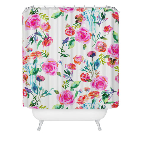 Ninola Design Feminine Roses Bouquet Pink Shower Curtain