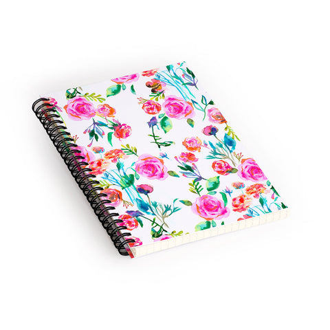 Ninola Design Feminine Roses Bouquet Pink Spiral Notebook