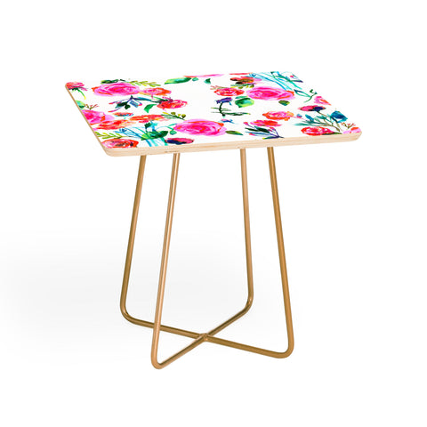 Ninola Design Feminine Roses Bouquet Pink Side Table