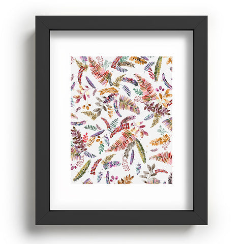 Ninola Design Ferns Branches Autumn Shades Recessed Framing Rectangle