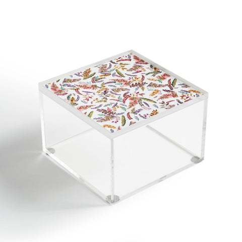 Ninola Design Ferns Branches Autumn Shades Acrylic Box