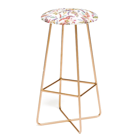 Ninola Design Ferns Branches Autumn Shades Bar Stool