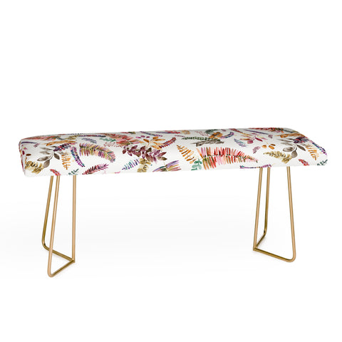 Ninola Design Ferns Branches Autumn Shades Bench