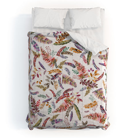 Ninola Design Ferns Branches Autumn Shades Comforter