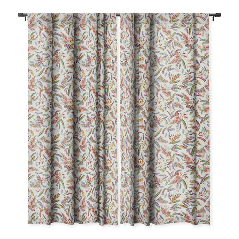Ninola Design Ferns Branches Autumn Shades Blackout Window Curtain