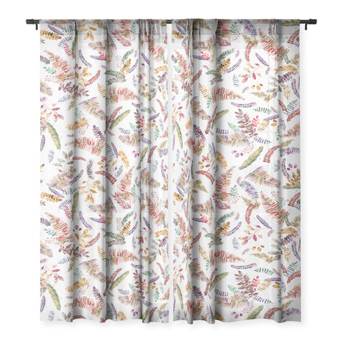 Ninola Design Ferns Branches Autumn Shades Sheer Non Repeat