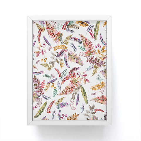 Ninola Design Ferns Branches Autumn Shades Framed Mini Art Print